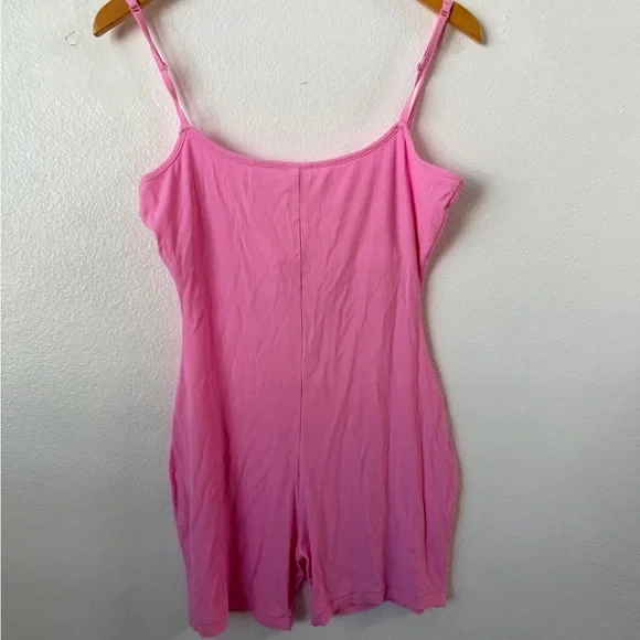 SKIMS Ribbed Soft Lounge Scoop One Piece Romper Bubblegum Sz XL OS-MDT-2695 - Picture 3 of 5